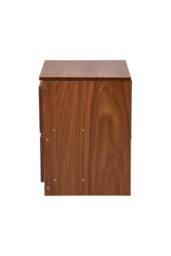 Living and Home 2-Drawer Wooden Nightstand Bedside Table in Walnut Colour - thumbnail 7