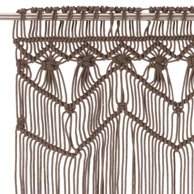 Berkfield Home Macrame Curtain Taupe 140x240 cm Cotton - image 1