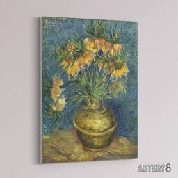 "Artery8 Van Gogh Fritillaries In Copper Vase Canvas Wall Art Print - Size: W18"" x H24""" - thumbnail 2