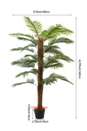 Garden Sanctuary 160cm Garden Artificial Palm Tree Potted for Home Decor in Green - thumbnail 2