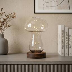 Garden Greatness Relica Glass Mushroom LED Light in Grey