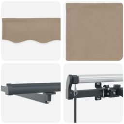 Berkfield Home Manual Retractable Awning with LED Beige 350x250 cm - thumbnail 8