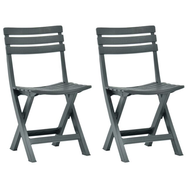 Berkfield Home Folding Garden Chair 2 pcs Plastic Green - image 1