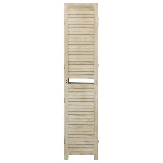 Berkfield Home Beautiful 6-Panel Room Divider 210x165 cm Solid Wood Paulownia in Light Beige - image 1