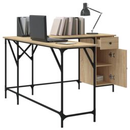 Berkfield Home Desk Sonoma Oak 141x141x75 cm Engineered Wood in Brown - Size: 141 x 141 x 75 cm - thumbnail 3