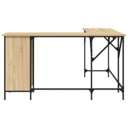 Berkfield Home Desk Sonoma Oak 141x141x75 cm Engineered Wood in Brown - Size: 141 x 141 x 75 cm - thumbnail 4
