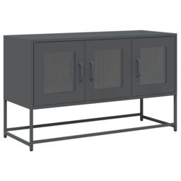 Berkfield Home TV Cabinet Anthracite 100.5x39x60.5 cm Cold-rolled Steel in Black - thumbnail 2