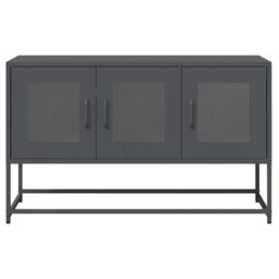 Berkfield Home TV Cabinet Anthracite 100.5x39x60.5 cm Cold-rolled Steel in Black - thumbnail 5