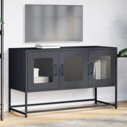 Berkfield Home TV Cabinet Anthracite 100.5x39x60.5 cm Cold-rolled Steel in Black - thumbnail 3