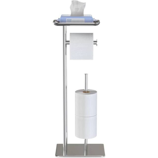 VOGREX Elegant Modern Freestanding Toilet Paper Holder in Silver - image 1