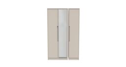 Ready Assembled 2 U Bristol Tall Triple Mirror Wardrobe (Ready Assembled) in Taupe - thumbnail 1