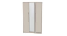 Ready Assembled 2 U Bristol Tall Triple Mirror Wardrobe (Ready Assembled) in Taupe - thumbnail 3