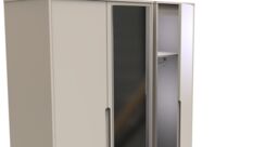 Ready Assembled 2 U Bristol Tall Triple Mirror Wardrobe (Ready Assembled) in Taupe - thumbnail 6