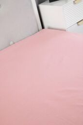Snug City Fitted Sheet Polycotton Plain Dyed Extra Deep 25cm Bed Linen in Pink - Size: Single - thumbnail 4