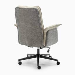 FurnitureboxUK Margaux Grey & Cream Jumbo Corduroy Swivel Office Chair - thumbnail 5