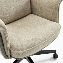 FurnitureboxUK Margaux Grey & Cream Jumbo Corduroy Swivel Office Chair - thumbnail 7