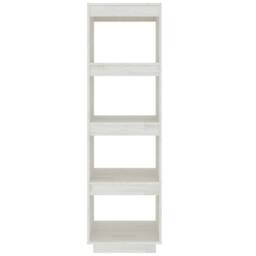 Berkfield Home Beautiful Book Cabinet/Room Divider White 40x35x135 cm Solid Pinewood - Size: 40 x 35 x 135 cm - thumbnail 5