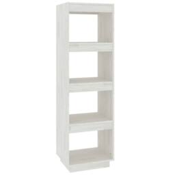 Berkfield Home Beautiful Book Cabinet/Room Divider White 40x35x135 cm Solid Pinewood - Size: 40 x 35 x 135 cm - thumbnail 3
