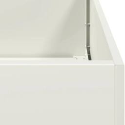 Berkfield Home Planter White 100x100x40 cm Steel in Off-White - Size: 100 x 100 x 40 cm - thumbnail 7