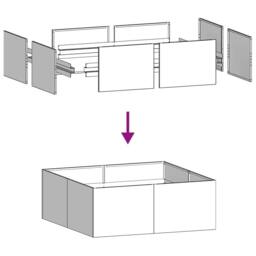 Berkfield Home Planter White 100x100x40 cm Steel in Off-White - Size: 100 x 100 x 40 cm - thumbnail 6