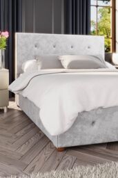 Laurence Llewelyn-Bowen Hesper Ottoman Storage Bed in Mirazzi Velvet Fabric, Custom Made in Silver - Size: King - thumbnail 2