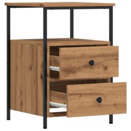 Berkfield Home Bedside Cabinets 2 pcs Artisan Oak 34x35.5x50 cm Engineered Wood in Brown - thumbnail 8