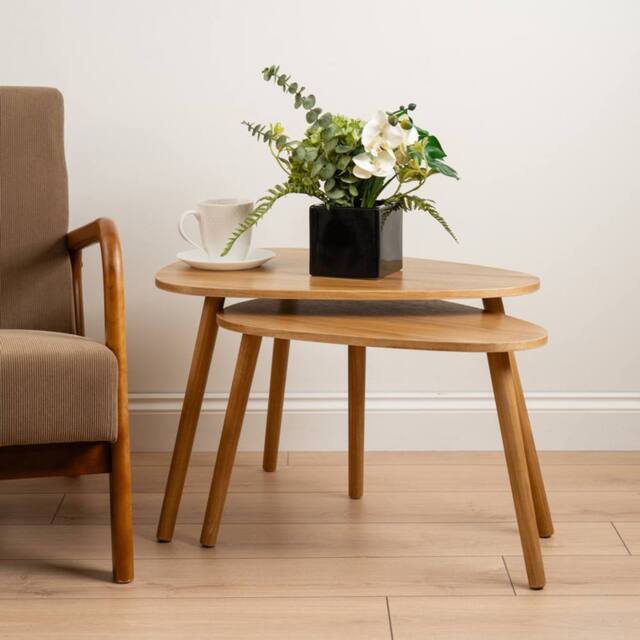 Scottish Everlastings Ltd Set of 2 Wooden Oval Tables in Natural - image 1