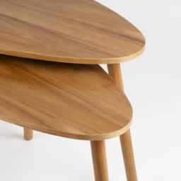 Scottish Everlastings Ltd Set of 2 Wooden Oval Tables in Natural - thumbnail 2