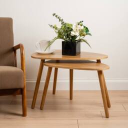 Scottish Everlastings Ltd Set of 2 Wooden Oval Tables in Natural - thumbnail 1