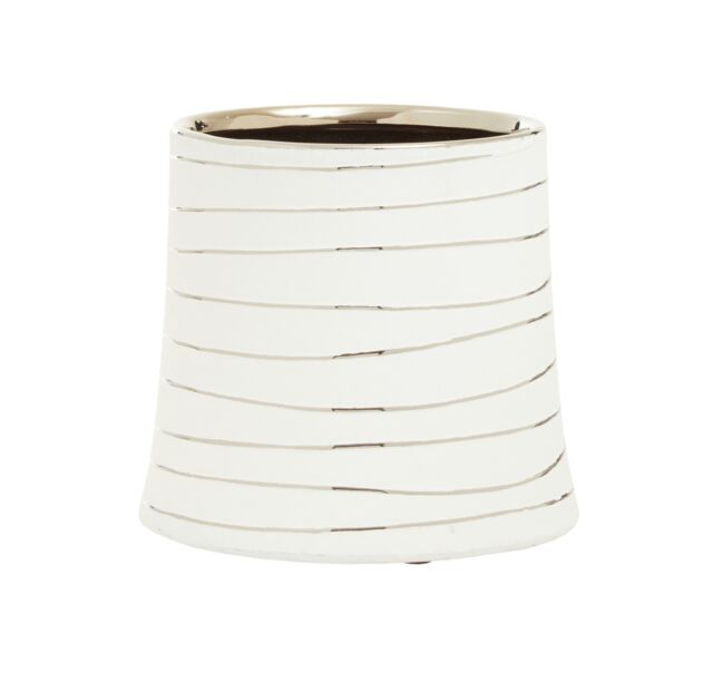 Orsina Haldis Small White Silver Ceramic Planter - image 1