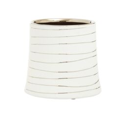 Orsina Haldis Small White Silver Ceramic Planter