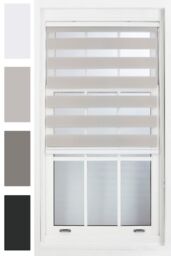 Furnished Day & Night Roller Blind Zebra Striped Window Blinds in Grey - Size: 120 cm width x 165 cm drop - thumbnail 1