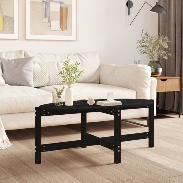 Berkfield Home Coffee Table Black 118x63x45 cm Solid Wood Pine - Size: 118 x 63 x 45 cm - image 1