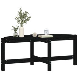 Berkfield Home Coffee Table Black 118x63x45 cm Solid Wood Pine - Size: 118 x 63 x 45 cm - thumbnail 4