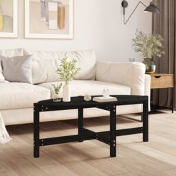 Berkfield Home Coffee Table Black 118x63x45 cm Solid Wood Pine - Size: 118 x 63 x 45 cm