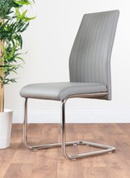 FurnitureboxUK Carson White Marble Effect Square Dining Table & 2 Faux Leather Lorenzo Chairs in Grey - thumbnail 4