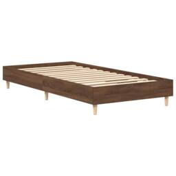 Berkfield Home Durable Bed Frame No Mattress Brown Oak 90x200 cm Engineered Wood - thumbnail 4