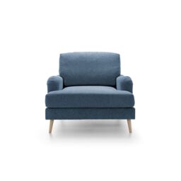 Abakus Direct Harper Armchair - Durable & Easy Clean Upholstery in Dark Blue - thumbnail 2