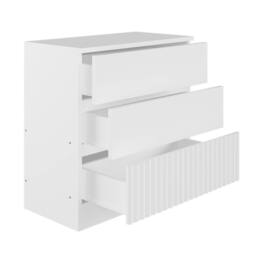 Flair Luca Ribbed 3 Drawer Chest in White - thumbnail 4