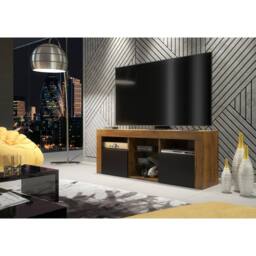 Mex Furniture LTD TV Unit Pulse 145cm - Dark Oak with Black Matt Doors in Brown - thumbnail 2