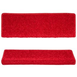 Berkfield Home Carpet Stair Treads 15 pcs 65x21x4 cm Red - Size: Medium - thumbnail 4