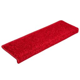 Berkfield Home Carpet Stair Treads 15 pcs 65x21x4 cm Red - Size: Medium - thumbnail 3