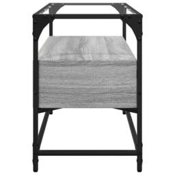 Berkfield Home TV Cabinet with Glass Top Grey Sonoma 80x35x51 cm Engineered Wood - Size: 80 x 35 x 51 cm - thumbnail 5