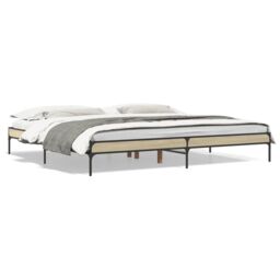 Berkfield Home Bed Frame without Mattress Sonoma Oak 200x200 cm in Brown - thumbnail 2