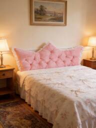 Living and Home Crown-Shaped Ruffled Bed Headboard Pillow in Pink - Size: Large - thumbnail 2