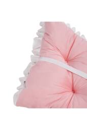 Living and Home Crown-Shaped Ruffled Bed Headboard Pillow in Pink - Size: Large - thumbnail 6