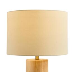FurnitureboxUK Connie Wood Cylindrical Pillar Table Lamp in Light Brown - thumbnail 6