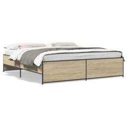 Berkfield Home Bed Frame without Mattress Sonoma Oak 180x200 cm Super King in Brown - thumbnail 2