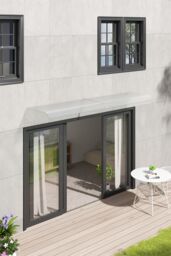 Garden Sanctuary Front Door Window Frosted Awning Canopy Rain Cover in Clear - Size: Large - thumbnail 1