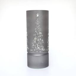Shatchi 27cm Christmas Decorated Vase Led Grey Glass Vase / Christmas Tree - thumbnail 4